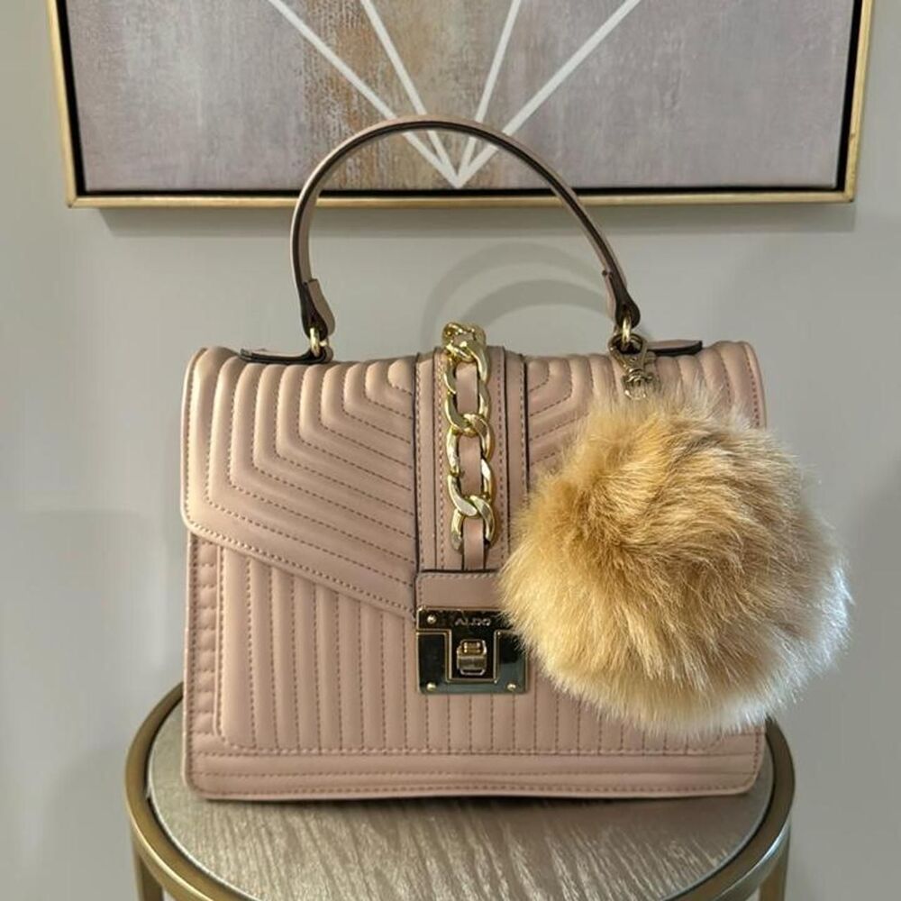 ALDO blush pink quilted handbag